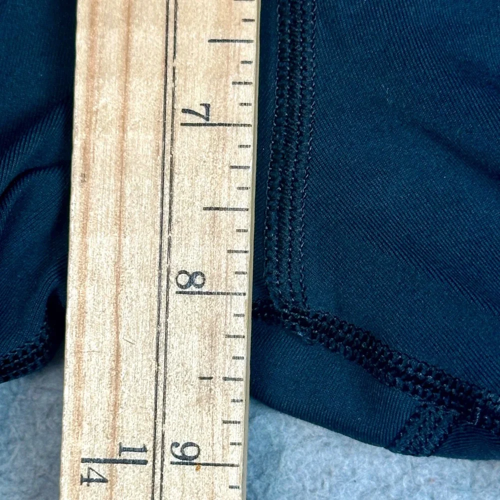 Lululemon Run Inspire Crop II Leggings Womens 4 Black Teal Luxtreme Yoga Gym